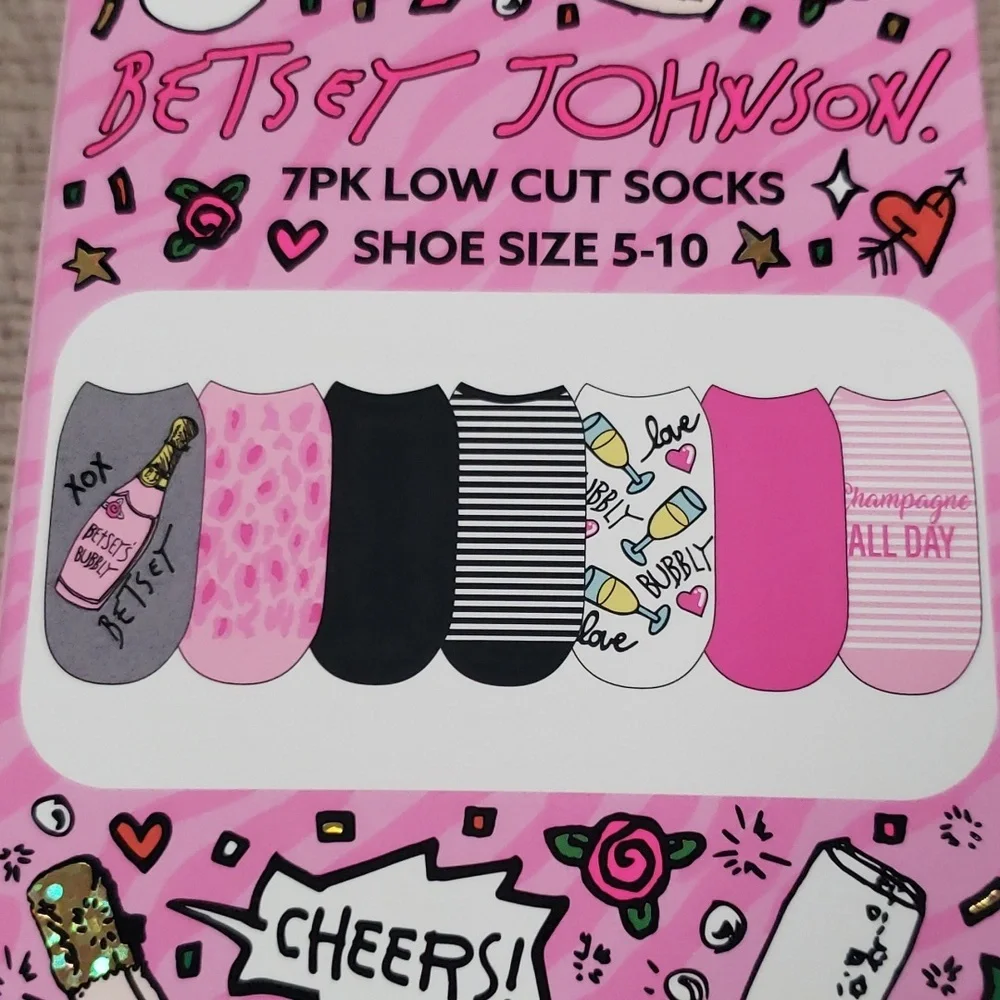 Betsey Johnson 7 pack Low Cut socks sz 5-10. New - Picture 6 of 9
